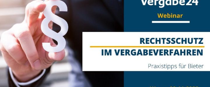 Rechtsschutz im Vergabeverfahren: Praxistipps für Bieter (Webinar | Online)