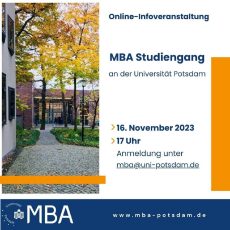 Online-Infoveranstaltung zum Master of Business Administration (MBA) an der Universität Potsdam (Webinar | Online)