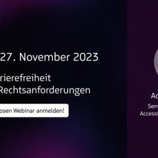 Digitale Barrierefreiheit – mehr als Rechtsanforderungen (Webinar | Online) Digitale Barrierefreiheit – mehr als Rechtsanforderungen (Webinar | Online)