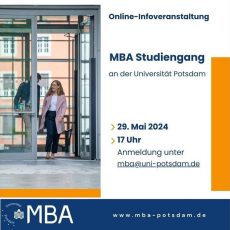 Online-Infoveranstaltung zum Master of Business Administration (MBA) an der Universität Potsdam (Webinar | Online)