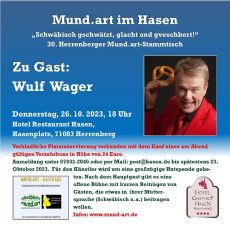 Wulf Wager spielt bei Mund.art im Hasen (Unterhaltung / Freizeit | Herrenberg) Wulf Wager spielt bei Mund.art im Hasen (Unterhaltung / Freizeit | Herrenberg)