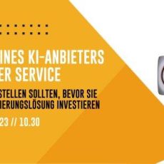 Auswahl eines KI-Anbieters im Customer Service (Webinar | Online) Auswahl eines KI-Anbieters im Customer Service (Webinar | Online)