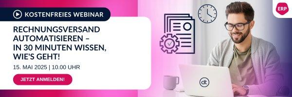Rechnungsversand automatisieren – in 30 Minuten wissen, wie’s geht! (Webinar | Online)