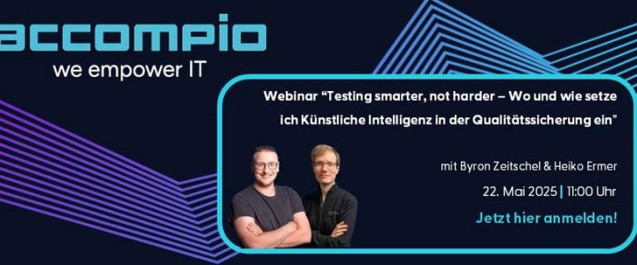 Webinar: Testing smarter, not harder – Wo und wie setze ich Künstliche Intelligenz in der Qualitätss (Webinar | Online)