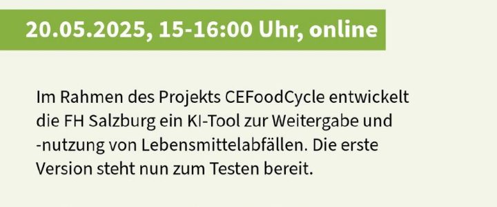 CEFoodCycle: Einladung zum Test unseres neuen Tools: foodcycle.ai (Webinar | Online)