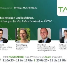 Einfach einsteigen und losfahren – Smarte Lösungen für den Fahrscheinkauf im ÖPNV (Webinar | Online) Einfach einsteigen und losfahren – Smarte Lösungen für den Fahrscheinkauf im ÖPNV (Webinar | Online)
