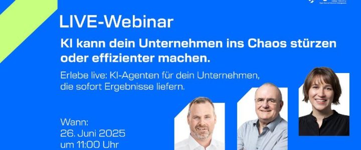 KI kann dein Unternehmen ins Chaos stürzen oder effizienter machen. (Webinar | Online)