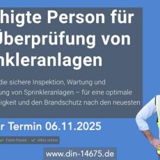 Befähigte Person für die Überprüfung von Sprinkleranlagen (Schulung | Online)