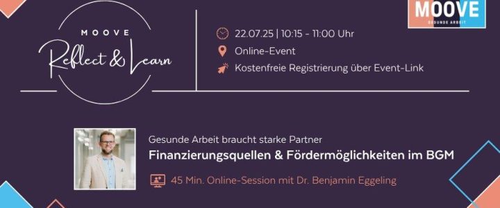 Gesunde Arbeit braucht starke Partner: Finanzierungsquellen & Fördermöglichkeiten im BGM (Webinar | Online)