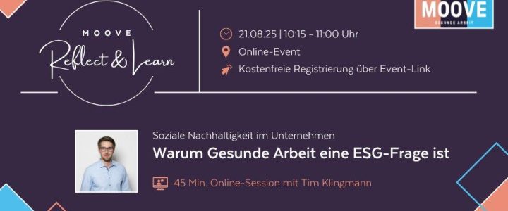 Soziale Nachhaltigkeit im Unternehmen: Warum Gesunde Arbeit eine ESG-Frage ist (Webinar | Online)
