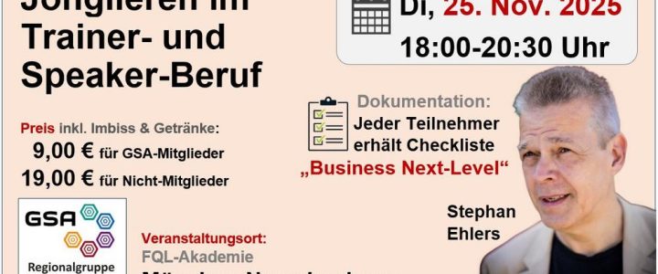 Jonglieren im Trainer- und Speaker-Beruf (Workshop | München)