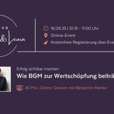 Erfolg sichtbar machen: Wie BGM zur Wertschöpfung beiträgt (Webinar | Online) Erfolg sichtbar machen: Wie BGM zur Wertschöpfung beiträgt (Webinar | Online)