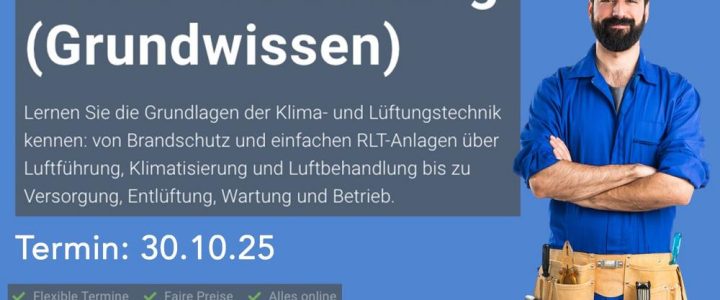 Klima und Lüftung (Grundwissen) (Schulung | Online)