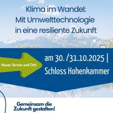 Clustertag 2025 | Klima im Wandel – Mit Umwelttechnologie in eine resiliente Zukunft (Workshop | Hohenkammer) Clustertag 2025 | Klima im Wandel – Mit Umwelttechnologie in eine resiliente Zukunft (Workshop | Hohenkammer)