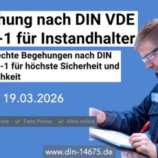 Begehung nach DIN VDE 0833-1 für Instandhalter (Schulung | Online)