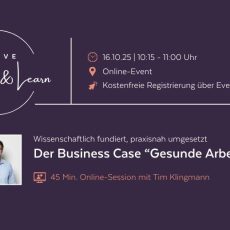 MOOVE Reflect & Learn: Der Business Case „Gesunde Arbeit“ (Webinar | Online)