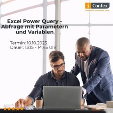 Excel Power Query – Abfrage mit Parametern und Variablen (Schulung | Online) Excel Power Query – Abfrage mit Parametern und Variablen (Schulung | Online)
