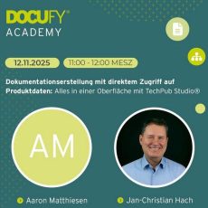 Webinar: Effiziente Technische Dokumentation mit direktem Zugriff auf PLM-Daten (Webinar | Online) Webinar: Effiziente Technische Dokumentation mit direktem Zugriff auf PLM-Daten (Webinar | Online)