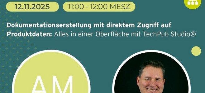 Webinar: Effiziente Technische Dokumentation mit direktem Zugriff auf PLM-Daten (Webinar | Online) Webinar: Effiziente Technische Dokumentation mit direktem Zugriff auf PLM-Daten (Webinar | Online)