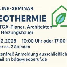 Kostenfreies Webinar: Effiziente Nutzung von Geothermie in der TGA-Planung (Webinar | Online) Kostenfreies Webinar: Effiziente Nutzung von Geothermie in der TGA-Planung (Webinar | Online)