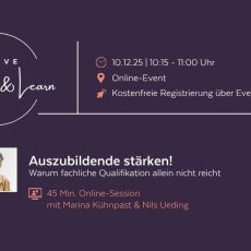 MOOVE Reflect & Learn: Auszubildende stärken! Warum fachliche Qualifikation allein nicht reicht (Webinar | Online)