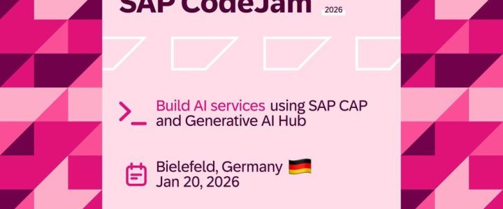SAP CodeJam „Build AI Services with CAP & Generative AI Hub“ in Bielefeld (Workshop | Bielefeld)