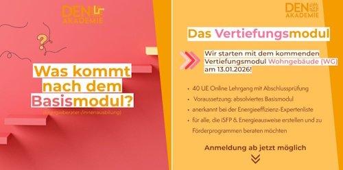 Lehrgang für Energieberatung Wohngebäude – Vertiefungsmodul 40 UE (Seminar | Online) Lehrgang für Energieberatung Wohngebäude – Vertiefungsmodul 40 UE (Seminar | Online)