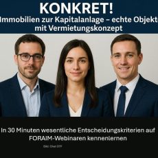 KONKRET! Immobilien für Kapitalanleger – geprüft, kalkuliert, entscheidungsreif (Webinar | Online) KONKRET! Immobilien für Kapitalanleger – geprüft, kalkuliert, entscheidungsreif (Webinar | Online)