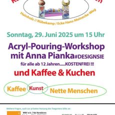 Kaffee & Kunst im Teegarten: Acryl-Pouring-Workshop mit Designsie in Hannover am 29.06.2025 (Unterhaltung / Freizeit | Hannover)