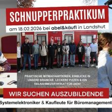 Schnupperpraktikum bei abel&käufl am 18.02.2026 (Vortrag | Landshut)