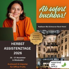 Herbst Assistenztage 2026 – Assistenzkongress in Wiesbaden (Kongress | Wiesbaden) Herbst Assistenztage 2026 – Assistenzkongress in Wiesbaden (Kongress | Wiesbaden)