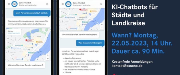 Online-Vortrag: Nutzen von KI-Chatbots für Städte und Landkreise (Vortrag | Online) Online-Vortrag: Nutzen von KI-Chatbots für Städte und Landkreise (Vortrag | Online)