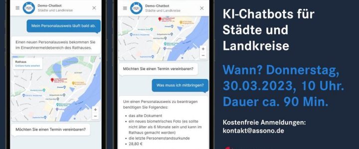 Online-Vortrag: Nutzen von KI-Chatbots für Städte und Landkreise (Vortrag | Online) Online-Vortrag: Nutzen von KI-Chatbots für Städte und Landkreise (Vortrag | Online)