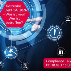 Compliance Talk: ElektroG 2026 – Was ist neu? Wer ist betroffen? (Webinar | Online)