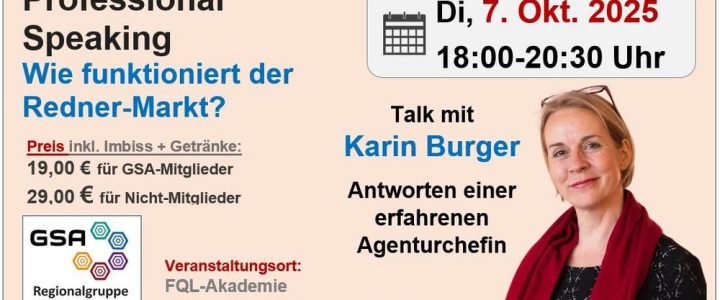 Professional Speaking – Wie funktioniert der Redner-Markt? (Workshop | München)