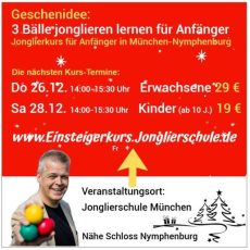90-Min.-Kurs: 3 Bälle jonglieren für Anfänger (Workshop | München)