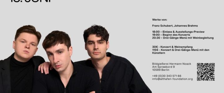 Noack Konzerte: Alvier Trio mit Brahms, Bronze und Beginn des Sommers (Sonstiges | Berlin) Noack Konzerte: Alvier Trio mit Brahms, Bronze und Beginn des Sommers (Sonstiges | Berlin)