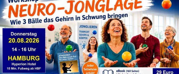 Neuro-Jonglage: 3 Bälle jonglieren und viel über das Gehirn lernen (Workshop | Hamburg)
