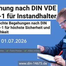 Begehung nach DIN VDE 0833-1 für Instandhalter (Schulung | Online)