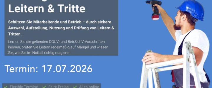 Befähigte Person Leitern & Tritte (Schulung | Online) Befähigte Person Leitern & Tritte (Schulung | Online)