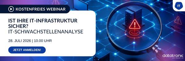 Ist Ihre IT-Infrastruktur sicher? – IT-Schwachstellenanalyse (Webinar | Online) Ist Ihre IT-Infrastruktur sicher? – IT-Schwachstellenanalyse (Webinar | Online)