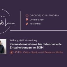 MOOVE Reflect & Learn: Kennzahlensysteme für datenbasierte Entscheidungen im BGM (Webinar | Online)