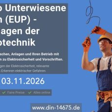Elektro Unterwiesene Person (EUP) – Grundlagen der Elektrotechnik (Schulung | Online) Elektro Unterwiesene Person (EUP) – Grundlagen der Elektrotechnik (Schulung | Online)