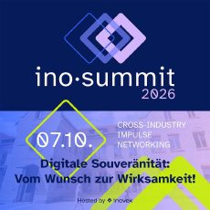 ino.summit ’26: Digitale Souveränität – Vom Wunsch zur Wirksamkeit (Konferenz | Karlsruhe) ino.summit ’26: Digitale Souveränität – Vom Wunsch zur Wirksamkeit (Konferenz | Karlsruhe)