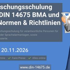 Auffrischungsschulung nach DIN 14675 BMA und SAA Normen & Richtlinien (Schulung | Online) Auffrischungsschulung nach DIN 14675 BMA und SAA Normen & Richtlinien (Schulung | Online)