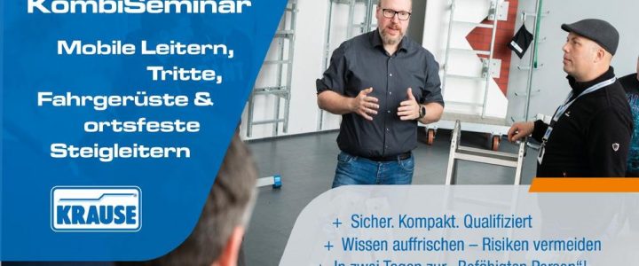 KombiSeminar: Mobile Leitern, Tritte, Fahrgerüste & Ortsfeste Steigleitern (10706) (Seminar | München) KombiSeminar: Mobile Leitern, Tritte, Fahrgerüste & Ortsfeste Steigleitern (10706) (Seminar | München)