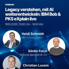 Aus Legacy wird Zukunft. Mit KI und dem Wissen, das schon da ist. (Webinar | Online) Aus Legacy wird Zukunft. Mit KI und dem Wissen, das schon da ist. (Webinar | Online)